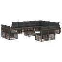 vidaXL Tuinbank Set 13 pcs Grijs en Donkergrijs poly rattan