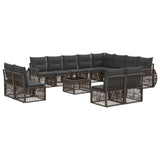 vidaXL Tuinbank Set 13 pcs Grijs en Donkergrijs poly rattan