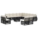 vidaXL Tuinbank Set 14 pcs Zwart en Crème Wit poly rattan