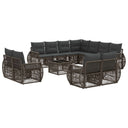 vidaXL Tuinbank Set 12 pcs Zwart en Crème Wit poly rattan