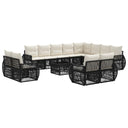 vidaXL Tuinbank Set 13 pcs Zwart en Crème Wit poly rattan