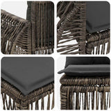 vidaXL Tuinbank Set 8 st 8-Aantal zitplaatsen Zwart poly rattan