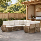 vidaXL Tuinbank Set 8 st 8-Aantal zitplaatsen Zwart poly rattan