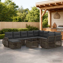 vidaXL Tuinbank Set 11 st Zwart poly rattan