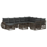 vidaXL Tuinbank Set 11 st Zwart poly rattan