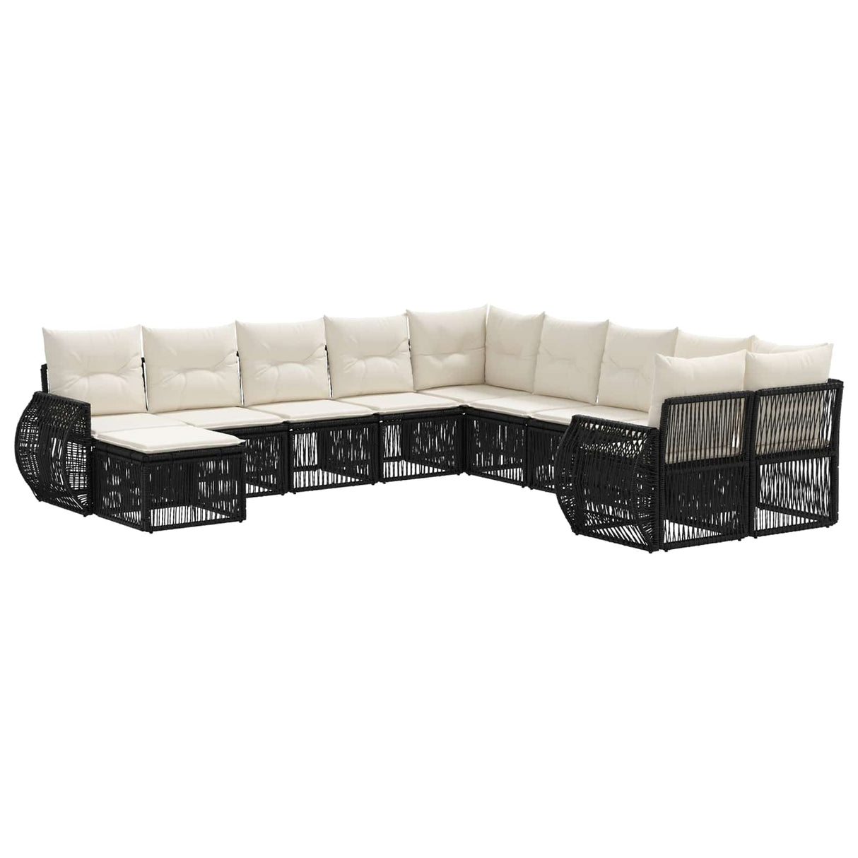 vidaXL Garden Sofa Set 12 pcs Black poly rattan