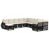 vidaXL Garden Sofa Set 12 pcs Black poly rattan