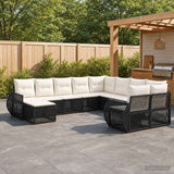 vidaXL Garden Sofa Set 12 pcs Black poly rattan