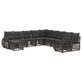 vidaXL Garden Sofa Set 12 pcs Black poly rattan
