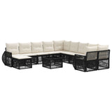 vidaXL Garden Sofa Set 12 pcs Black poly rattan