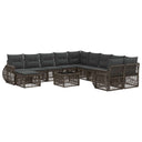 vidaXL Garden Sofa Set 12 pcs Black poly rattan