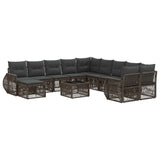 vidaXL Garden Sofa Set 12 pcs Black poly rattan