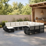vidaXL Tuinbank Set 13 pcs Zwart poly rattan