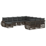 vidaXL Tuinbank Set 13 pcs Zwart poly rattan
