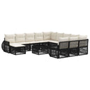 vidaXL Tuinbank Set 13 pcs Zwart poly rattan