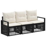 vidaXL Tuinbank Set 4 pcs Zwart poly rattan