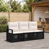 vidaXL Tuinbank Set 4 pcs Zwart poly rattan