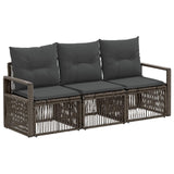vidaXL Tuinbank Set 4 pcs Zwart poly rattan