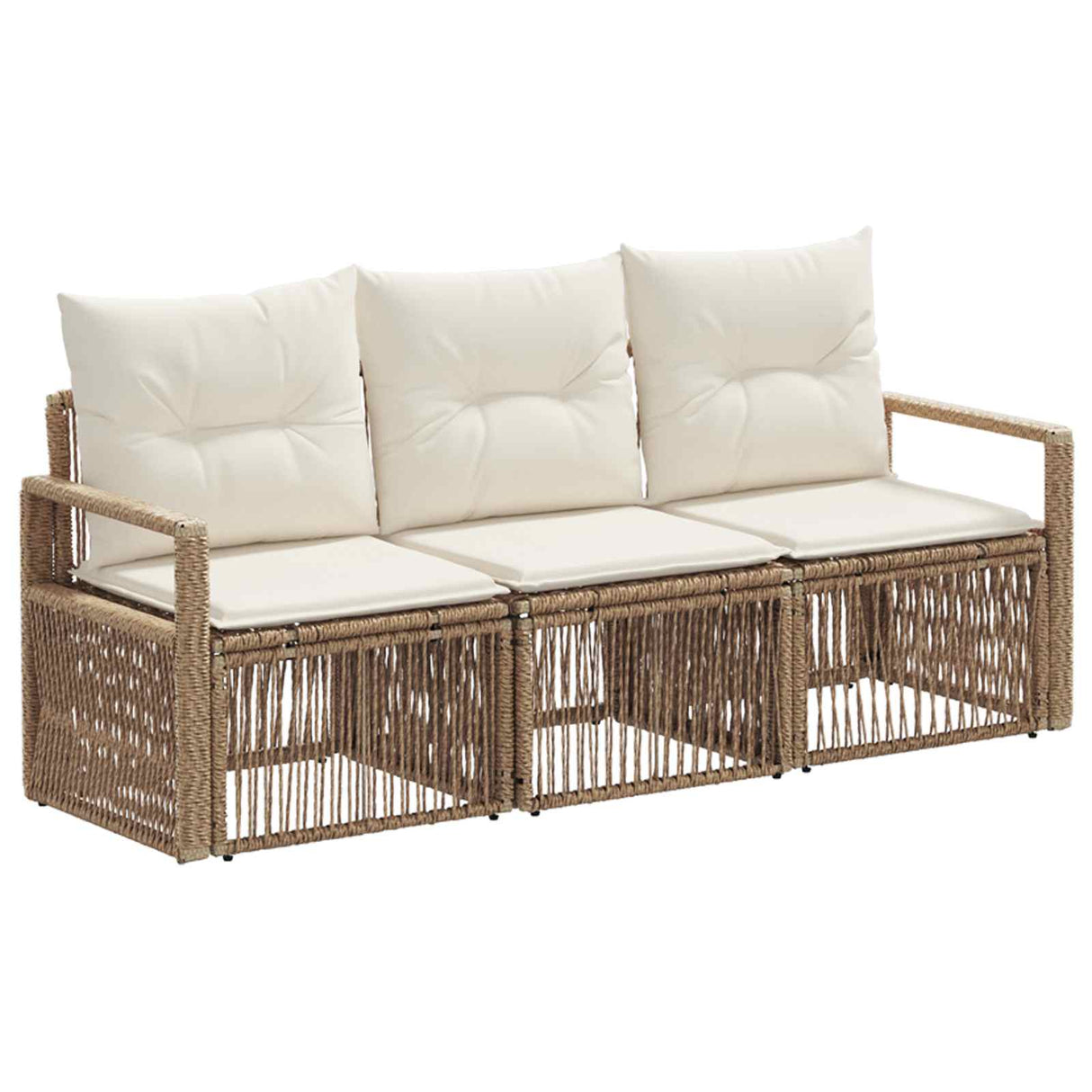 vidaXL Tuinbank Set 4 pcs Zwart poly rattan