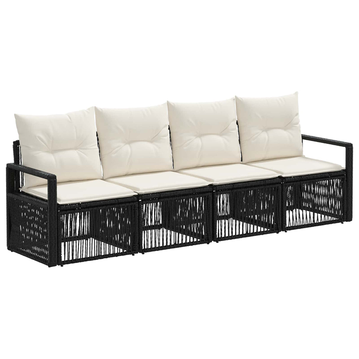vidaXL Tuinbank Set 5 pcs Zwart poly rattan