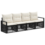 vidaXL Tuinbank Set 5 pcs Zwart poly rattan