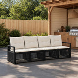 vidaXL Tuinbank Set 5 pcs Zwart poly rattan