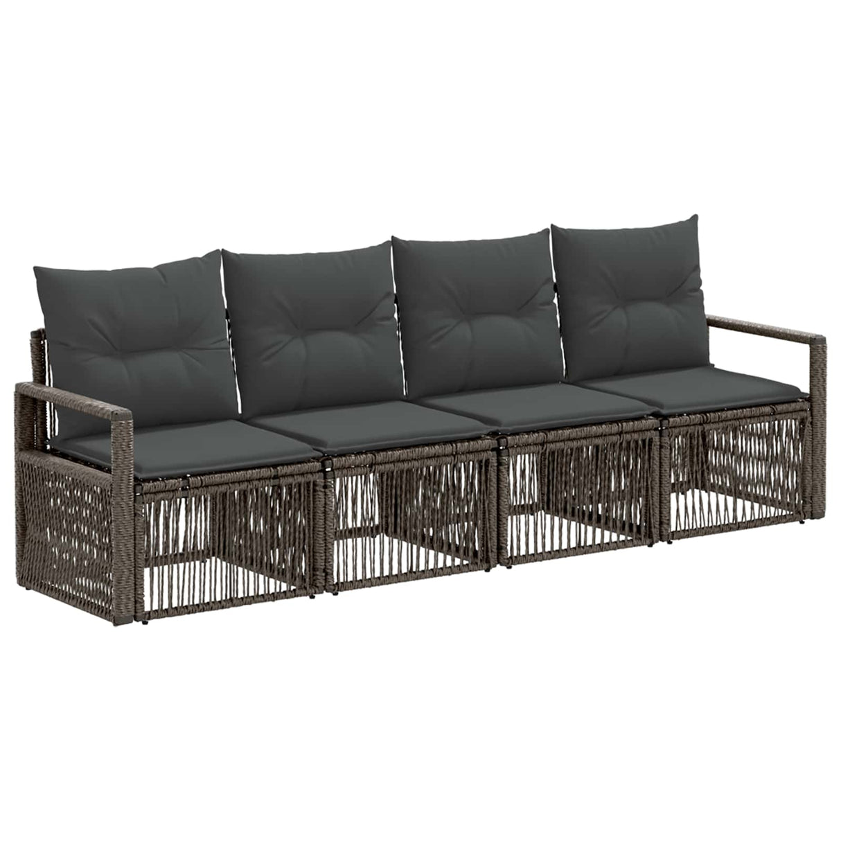 vidaXL Tuinbank Set 5 pcs Zwart poly rattan