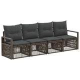 vidaXL Tuinbank Set 5 pcs Zwart poly rattan