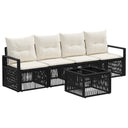 vidaXL Tuinbank Set 5 pcs Zwart poly rattan
