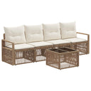 vidaXL Tuinbank Set 5 pcs Zwart poly rattan
