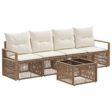 vidaXL Tuinbank Set 5 pcs Zwart poly rattan