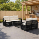 vidaXL Tuinbank Set 6 st Zwart poly rattan