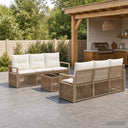 vidaXL Tuinbank Set 7 st Zwart poly rattan
