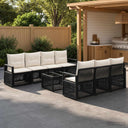 vidaXL Tuinbank Set 8 st Zwart poly rattan