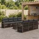 vidaXL Tuinbank Set 8 st Zwart poly rattan