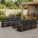 vidaXL Tuinbank Set 8 st Zwart poly rattan