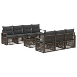 vidaXL Tuinbank Set 8 st Zwart poly rattan