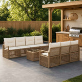vidaXL Tuinbank Set 8 st Zwart poly rattan