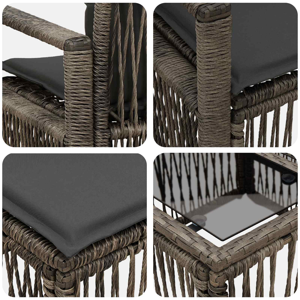 vidaXL Tuinbank Set 8 st Zwart poly rattan