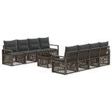vidaXL Tuinbank Set 9 st Zwart poly rattan