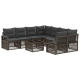 vidaXL Tuinbank Set 9 st Zwart poly rattan