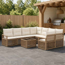 vidaXL Tuinbank Set 9 st Zwart poly rattan