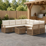 vidaXL Tuinbank Set 9 st Zwart poly rattan