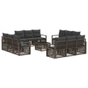 vidaXL Garden Sofa Set 13 pcs Black poly rattan