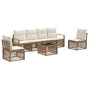 vidaXL Tuinbank Set 7 pcs Zwart poly rattan