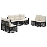 vidaXL Garden Bench Set 8 pcs Black poly rattan