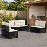 vidaXL Garden Bench Set 8 pcs Black poly rattan