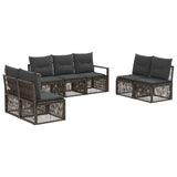 vidaXL Garden Bench Set 8 pcs Black poly rattan