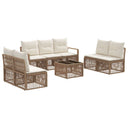 vidaXL Garden Bench Set 8 pcs Black poly rattan
