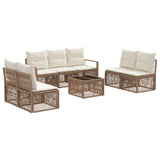vidaXL Garden Bench Set 8 pcs Black poly rattan